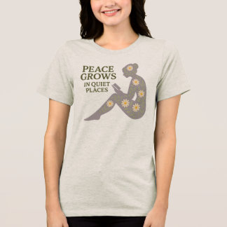 Camiseta Paz cresce em silhuetas florais em lugares silenci