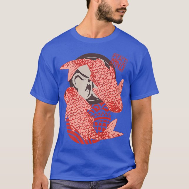 Camiseta Paz da Terapia Mental Ying Yang Gift Koi Fish (Frente)