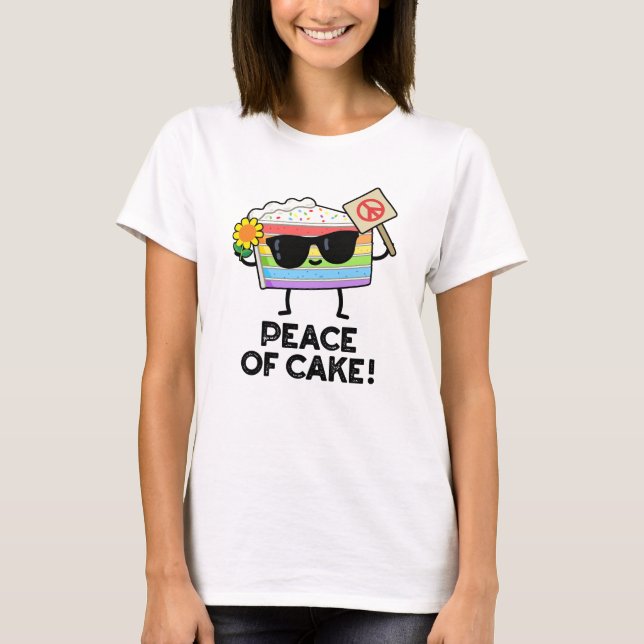 Camiseta Paz De Comida Engraçado De Bolo (Frente)