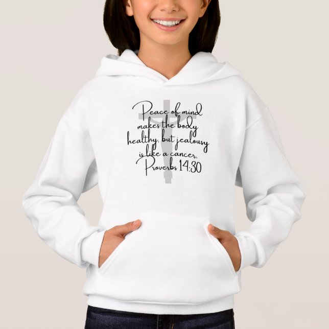 Camiseta Paz de espírito faz o corpo ser saudável, Hoodies (Frente)