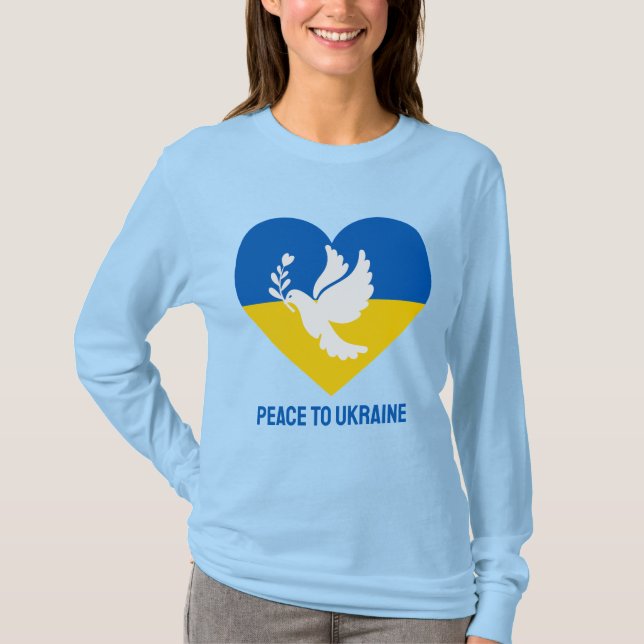 Camiseta Paz de Texto Personalizado para a Ucrânia (Frente)