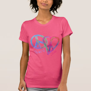 Camiseta Paz e Amor Arte Abstrato original para Vestir