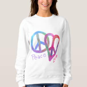 Camiseta Paz e Amor Arte Abstrato original para Vestir