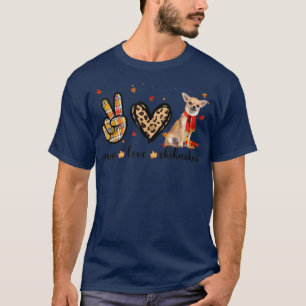 Camiseta Paz E Amor Chihuahua Scarf Leopard outono Thall