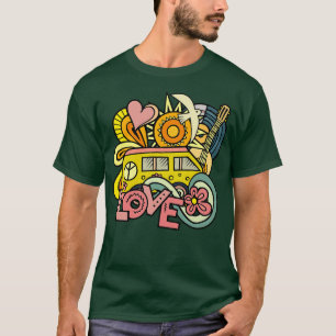 Camiseta Paz e amor de van hippie
