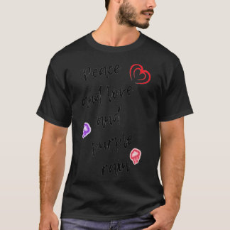 Camiseta Paz e amor e chuva roxa