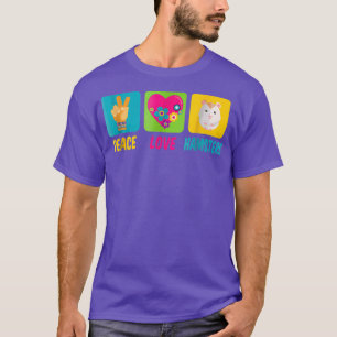 Camiseta Paz e Amor e Hamsters Retro