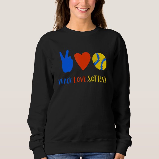 Camiseta Paz e Amor e Softball (Frente)