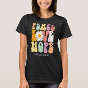 Camiseta Paz e Amor Esperam Sensibilização para a Tuberculo