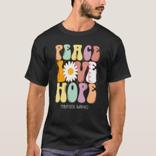 Camiseta Paz e Amor Esperam Sensibilização para a Tuberculo