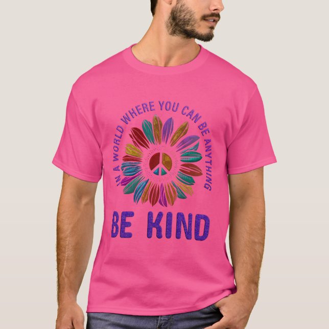 Camiseta Paz e Amor Hippie Boho Seja Gentil  (Frente)