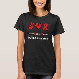 Camiseta Paz e Consciência da AIDS Dia Mundial da AIDS Mês