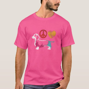 Camiseta Paz E Dachshund - Símbolo Vintage Peace Lo