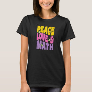Camiseta Paz E Matemática Vintage Groovy Retro Matemática