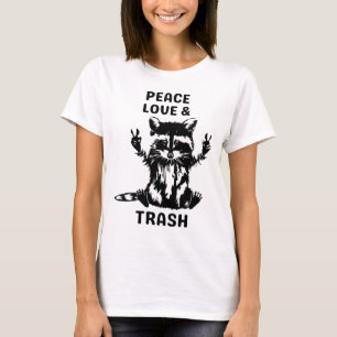 Camiseta Paz e Trash Raccoon - Nature Lover Caminhando