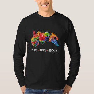 Camiseta Paz Engraçada Adora Hockey Gráfico Mulheres e Home
