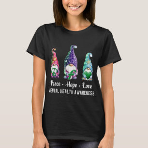 Camiseta Paz Esperança Ama Consciência Mental dos Gnomos