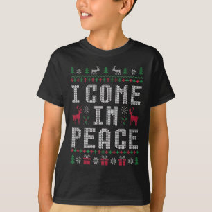 Camiseta Paz Eu Venho Em Paz Casal Combinando Ugly Christm