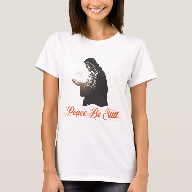 Camiseta "Paz, Fique" Jesus com Estrela Guia (Frente)