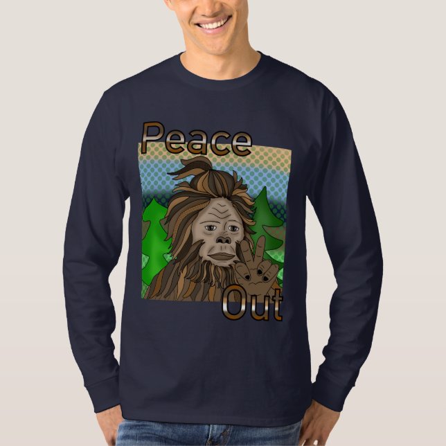 Camiseta Paz fora Bigfoot Sasquatch (Frente)