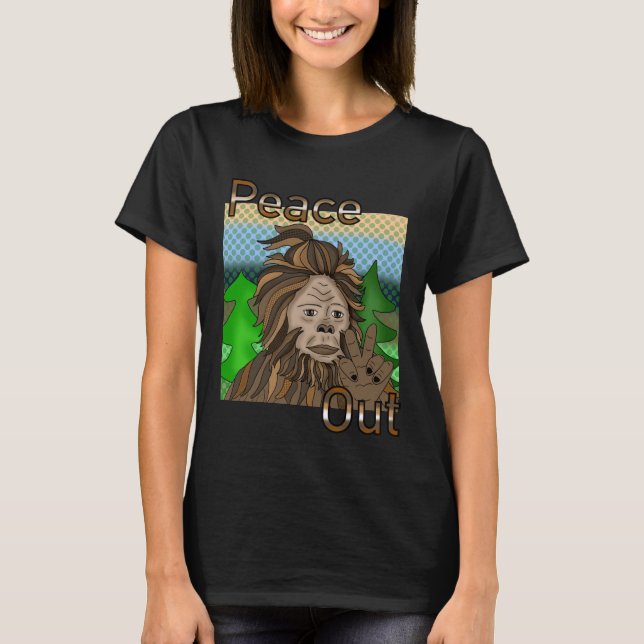 Camiseta Paz Fora Pé Grande Sasquatch (Frente)