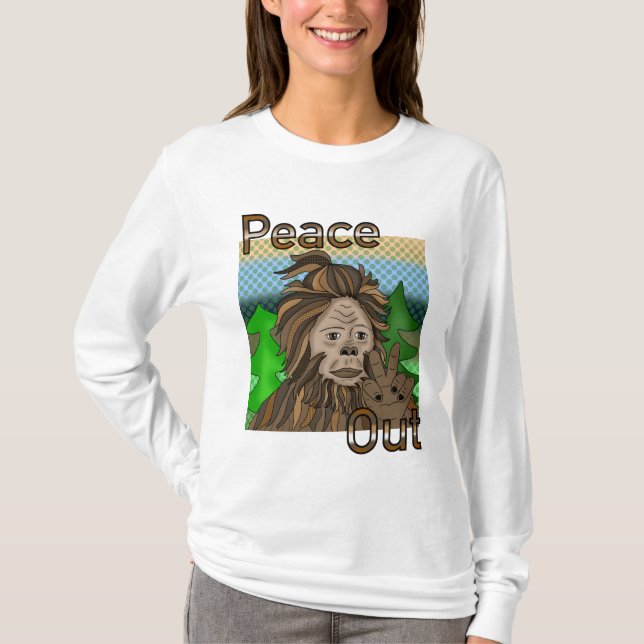 Camiseta Paz Fora Pé Grande Sasquatch (Frente)