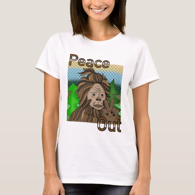 Camiseta Paz Fora Pé Grande Sasquatch (Frente)