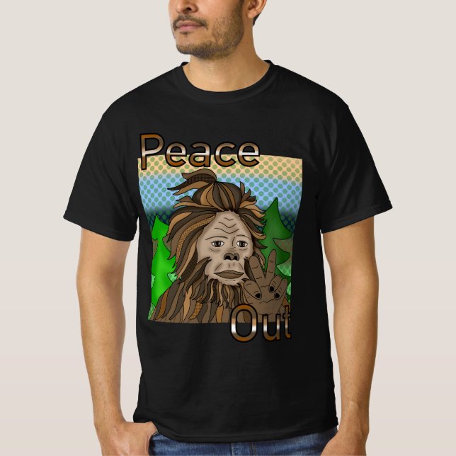 Camiseta Paz Fora Pé Grande Sasquatch (Frente)