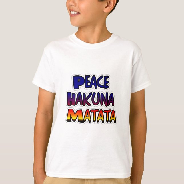 Camiseta Paz Hakuna Matata Arte Gradiente (Frente)