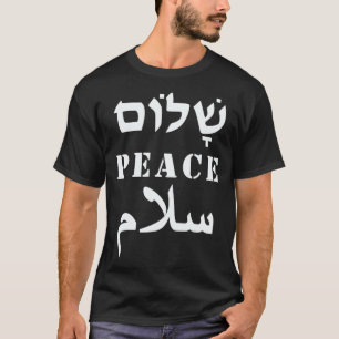 Camiseta Paz Inglesa Salam Hebraico Shalom Gift