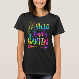 Camiseta Paz, Jardim De Infância De Volta À Escola Tie Dye 