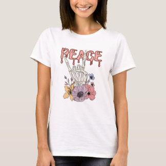 Camiseta Paz - Mão esquelética