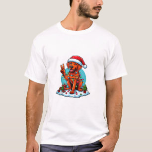 Camiseta Paz Mão Rhodesian Ridgeback Natal Lights Wo