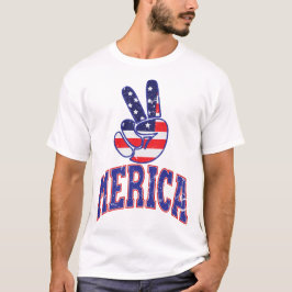 Camiseta Paz Merica Engraçado Eu Amo A América Quarto De Ju