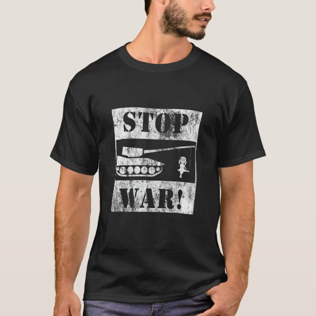 Camiseta Paz mundial pára a guerra e é pacífica (Frente)