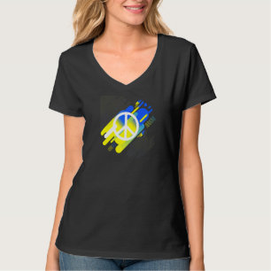 Camiseta Paz Mundo Solidariedade Coesão Azul Amarelo Azul