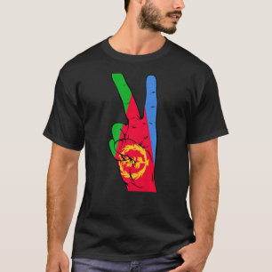 Camiseta Paz Na Eritreia Bandeira Na Vitória Mão