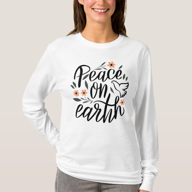 Camiseta Paz na Terra Design Floral (Frente)