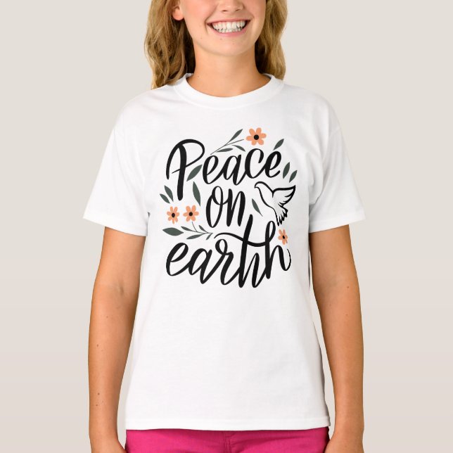 Camiseta Paz na Terra Design Floral (Frente)