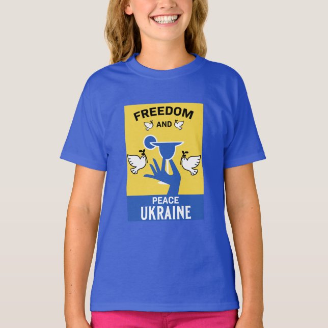 Camiseta Paz Na Ucrânia - Amor E Apoio (Frente)