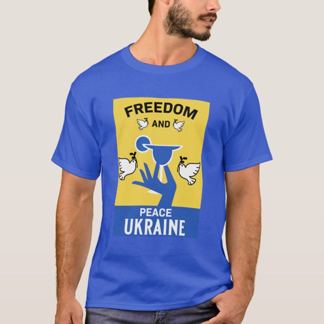 Camiseta Paz Na Ucrânia - Amor E Apoio (Frente)