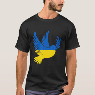 Camiseta Paz Na Ucrânia Dove. Fique Com A Ucrânia. Suporte