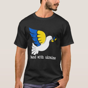 Camiseta Paz Na Ucrânia Dove. Fique Com A Ucrânia. Suporte
