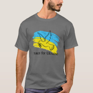 Camiseta Paz Na Ucrânia Dove. Fique Com A Ucrânia. Suporte