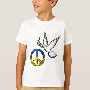 Camiseta Paz Na Ucrânia Eu Apoio A Ucrânia Ucrânia Pombo
