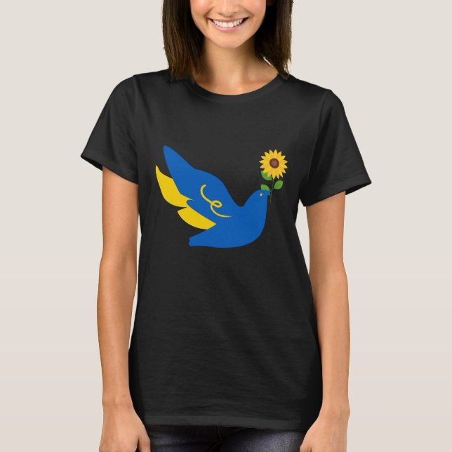 Camiseta Paz Na Ucrânia, Girassol - FIQUE COM A UCRÂNIA (Frente)