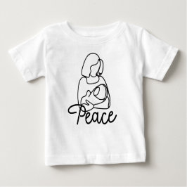 Camiseta Paz no Fato de Bebê de Armas da Mãe