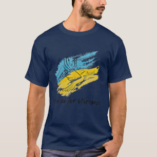 Camiseta Paz Para A Ucrânia Coração Da Paz Ucraniano