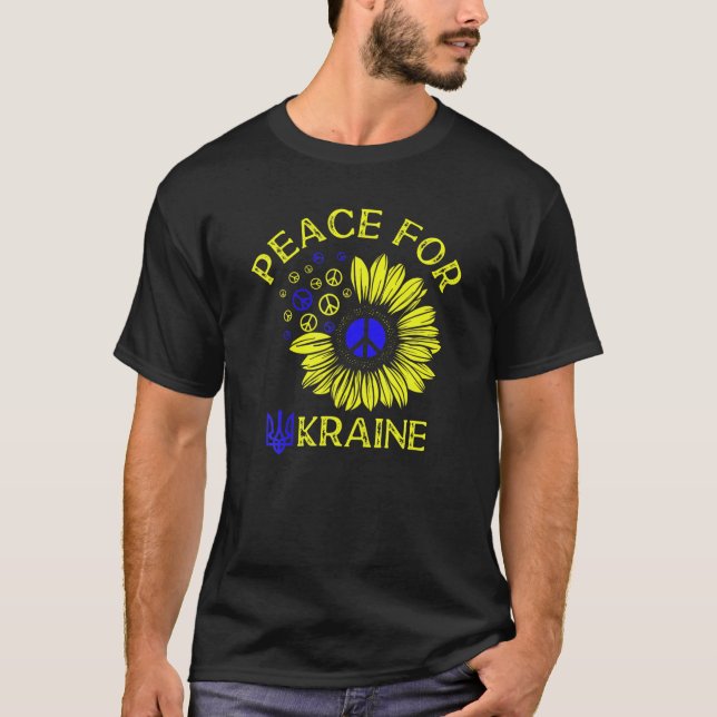 Camiseta Paz Para A Ucrânia Eu Defendo A Ucrânia (Frente)