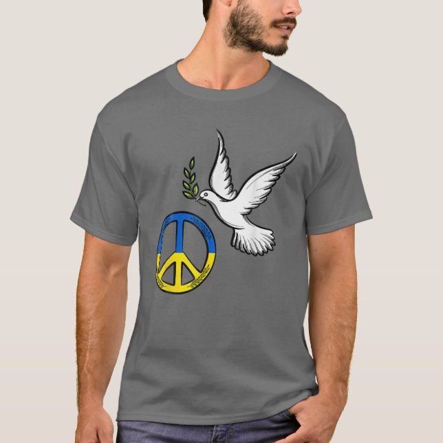 Camiseta Paz Para A Ucrânia Eu Defendo A Ucrânia (Frente)